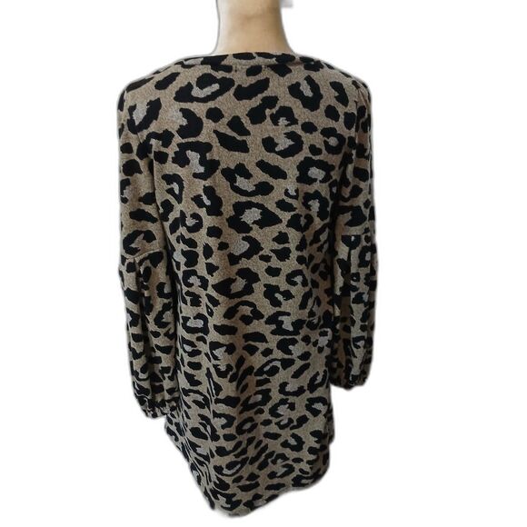 143 Story by Line Up long sleeve animal print tunic/short dress sz L pullover - Picture 4 of 4